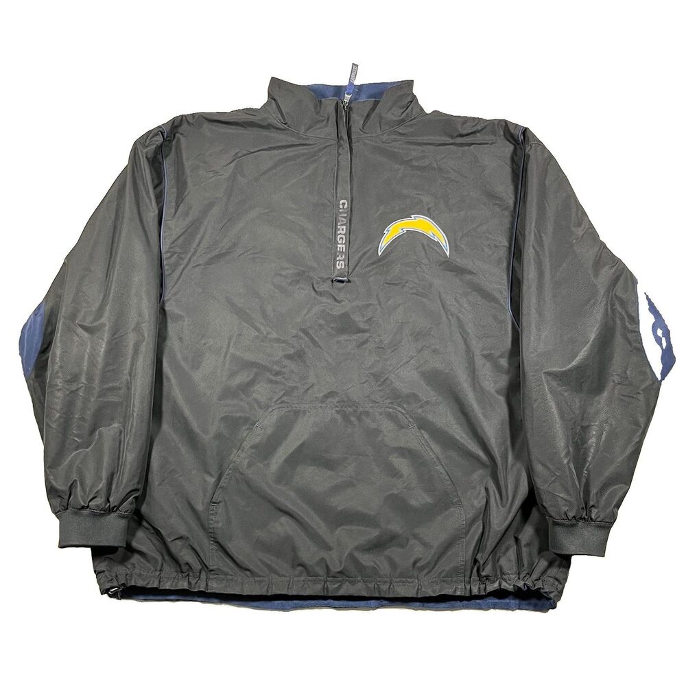 San Diego Chargers Reversible Fleece Pullover Jacket 2XL NFL Blue Gray